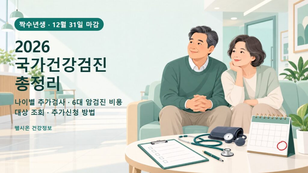 2026 국가건강검진 짝수년생 대상과 12월 31일 마감을 안내하는 대표 이미지